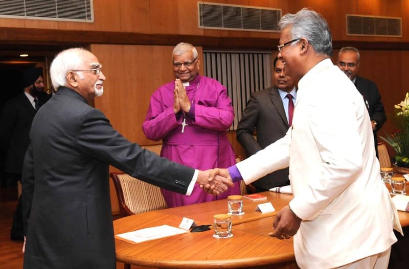 The Vice President, Shri M. Hamid Ansari meeting a delegation of the National Council ..