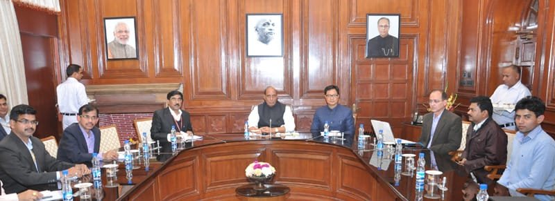 The Union Home Minister, Shri Rajnath Singh at the launch of the revamped website of..