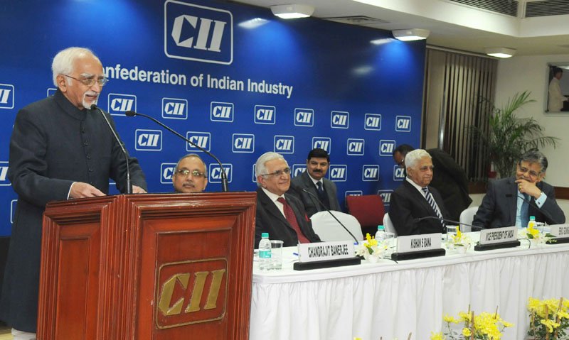 The Vice President, Shri Mohd. Hamid Ansari addressing at the release of the book ..