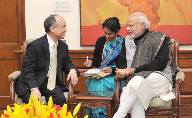 Mr. Masayoshi Son, Founder and CEO, Soft Bank (Start Up India Participant) calls on the ..