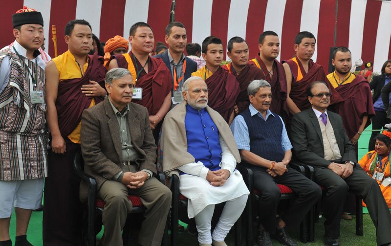 The Prime Minister, Shri Narendra Modi and the Union Minister for Defence, Shri Manohar Parrikar..