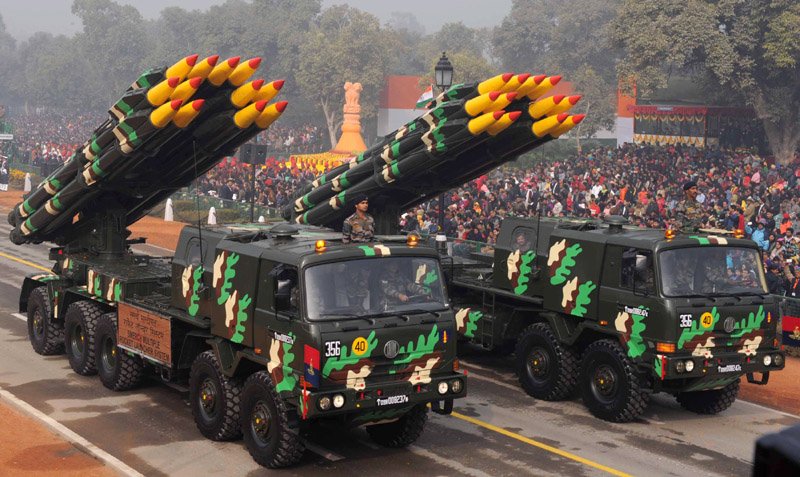 Smerch Multiple Rocket Launcher System passes through the Rajpath, on the occasion of..