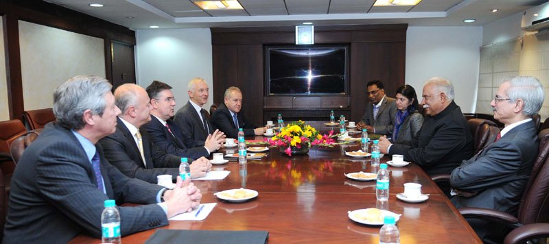 A delegation from France meeting the Union Minister for Civil Aviation, Shri Ashok Gajapathi Raju ..