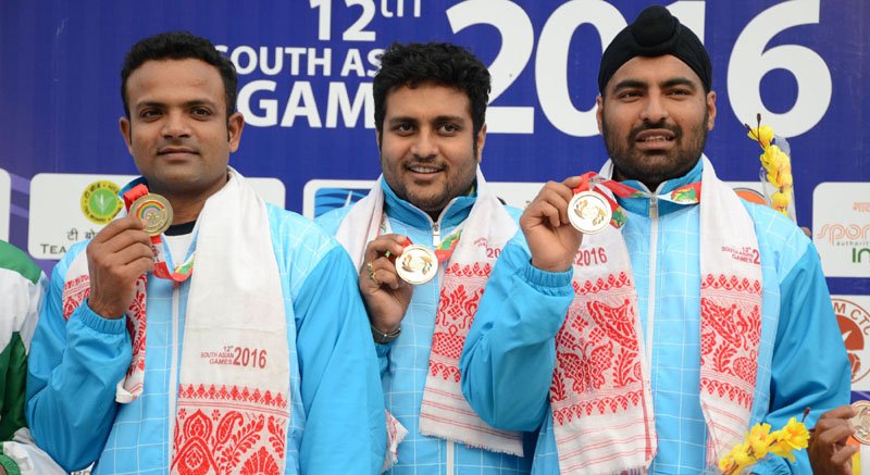 The Gold Medallist of India Vijay Kumar, Gurpreet Singh and Ashay Suhas Asthaputre ..