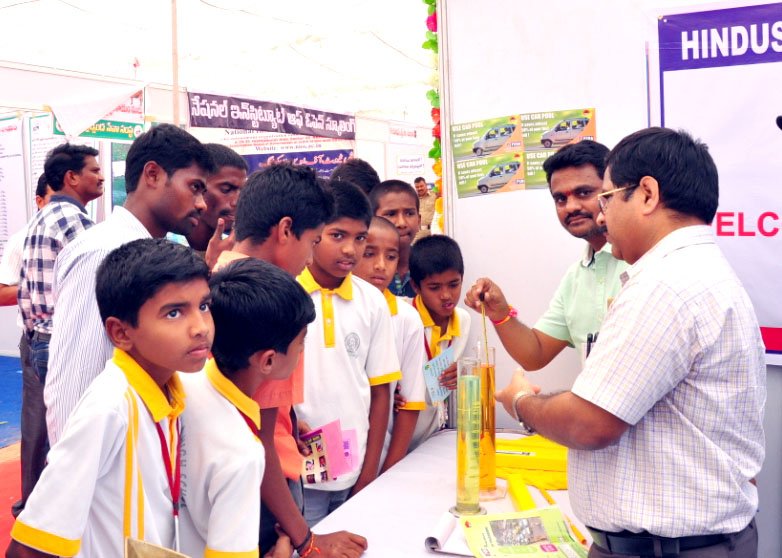 A live demo by HPCL at the Public Information Campaign, in Huzurabad, Karimnagar..