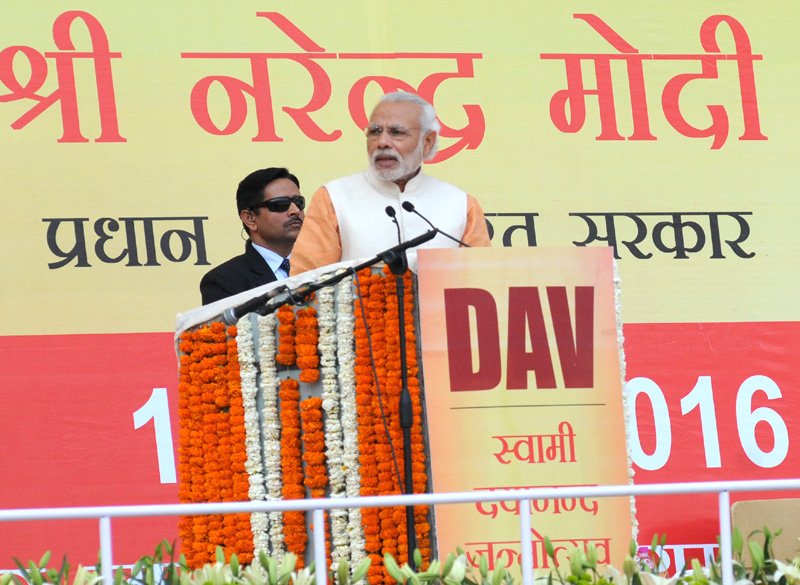 The Prime Minister, Shri Narendra Modi addressing at the event “Nayi Disha, Naya Sankalp”, in New Delhi