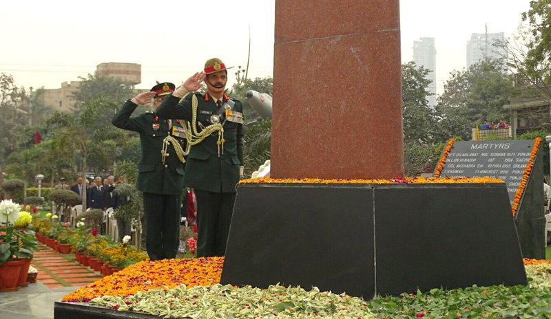 The Chief of Army Staff, General Dalbir Singh paying homage to the martyrs at ..