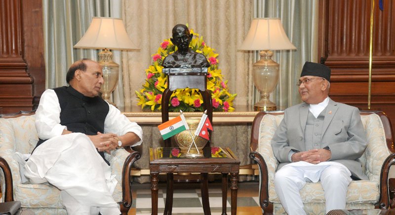 The Union Home Minister, Shri Rajnath Singh calling on the Prime Minister of Nepal, ..