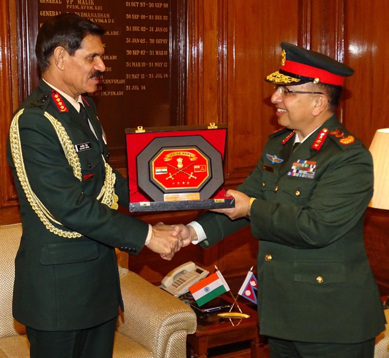 The Nepalese Army Chief, General Rajendra Chhetri and the Chief of Army Staff, ..