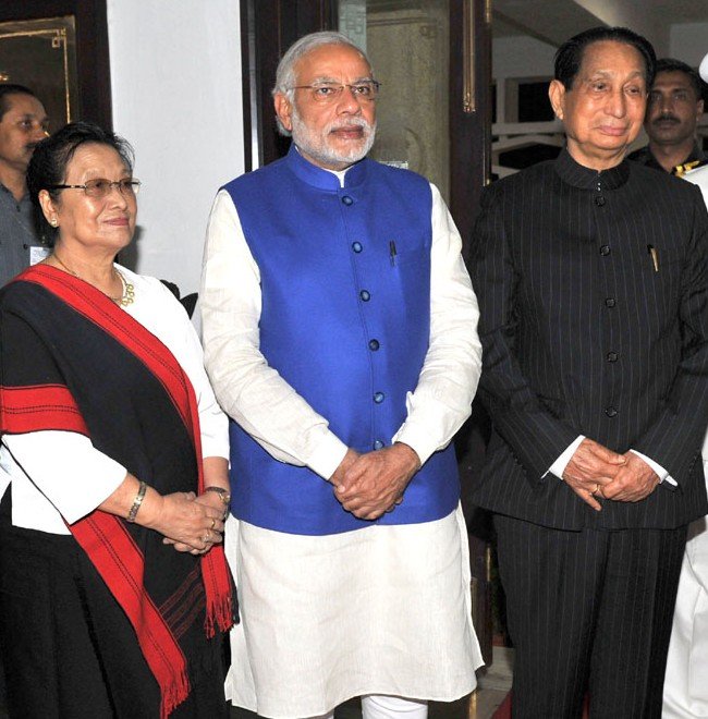 The Prime Minister, Shri Narendra Modi being welcomed by the Governor ofOdisha, Shri. S.C. Jamir…