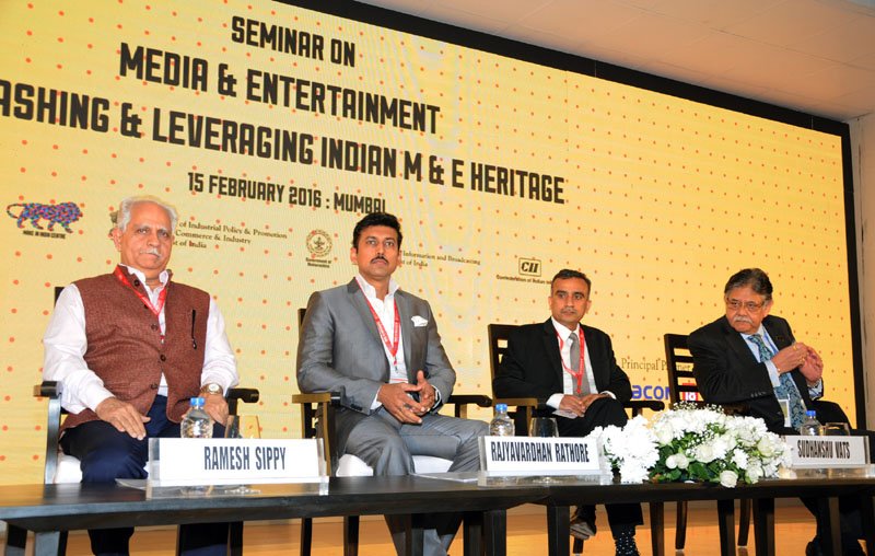 The Minister of State for Information & Broadcasting, Col. Rajyavardhan Singh Rathore..