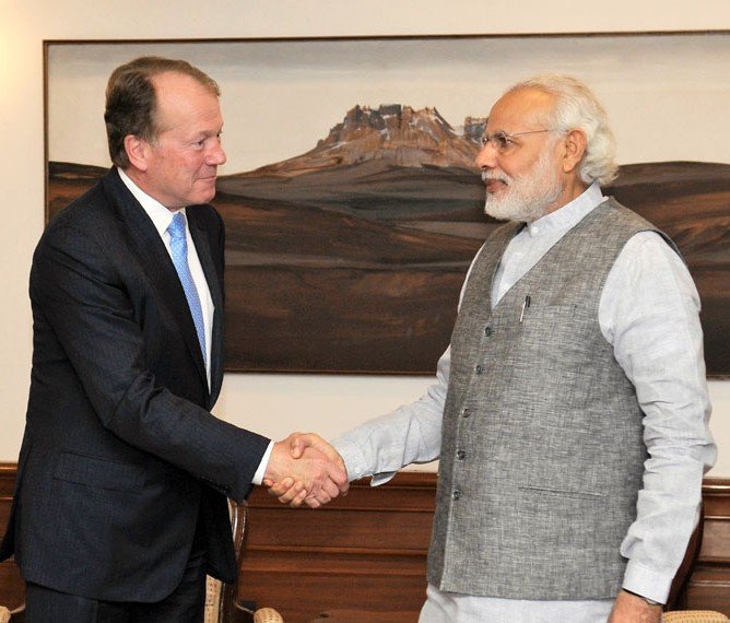 JOHN CHAMBERS ,CHAIRMAN,CISCO CALLS ON PM NARENDRA MODI