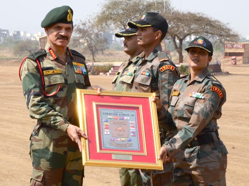 The Chief of Army Staff, General Dalbir Singh presenting the award of Excellence to..