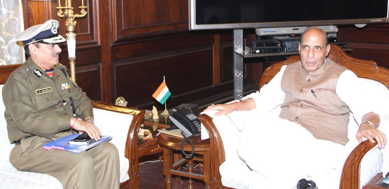 The Director General, BSF, Shri K.K. Sharma calling on the Union Home Minister,..