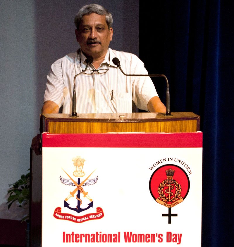 The Union Minister for Defence, Shri Manohar Parrikar addressing at a seminar on ..