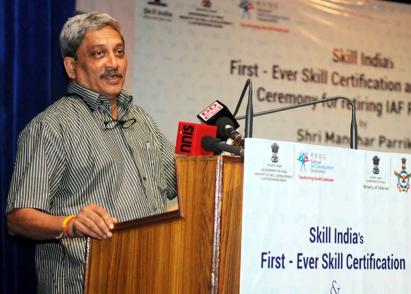 The Union Minister for Defence, Shri Manohar Parrikar addressing at the Skill India’s ..