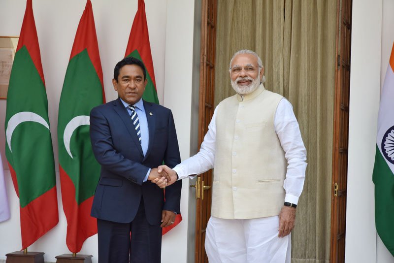 The Prime Minister, Shri Narendra Modi with the President of the Republic of Maldives, ..
