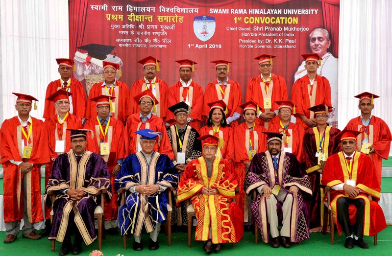 The President, Shri Pranab Mukherjee at the First Convocation of Swami Rama ..