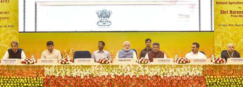 The Prime Minister, Shri Narendra Modi at the launching ceremony of e-NAM -..