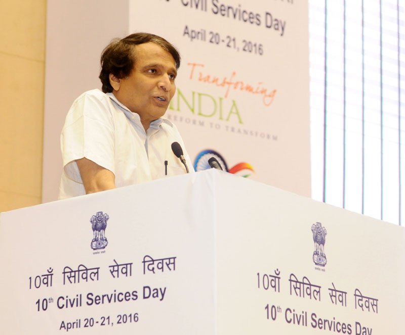 The Union Minister for Railways, Shri Suresh Prabhakar Prabhu addressing at the..