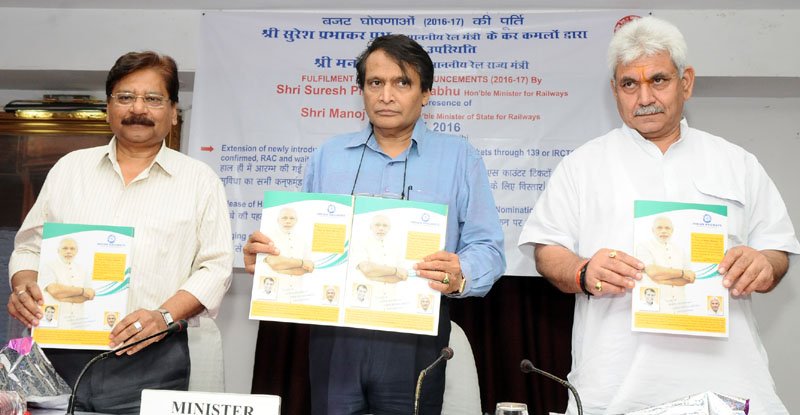 The Union Minister for Railways, Shri Suresh Prabhakar Prabhu releasing the ..