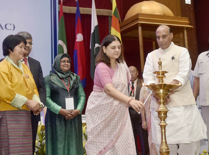 The Union Home Minister, Shri Rajnath Singh and the Union Minister for Women ..