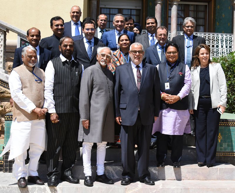 The Vice President, Shri M. Hamid Ansari with the Prime Minister of Morocco, Mr. Abdelilah Benkirane, in Rabat, Morocco