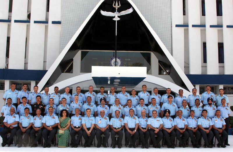 The Chief of the Air Staff, Air Chief Marshal Arup Raha in a group photograph, during..