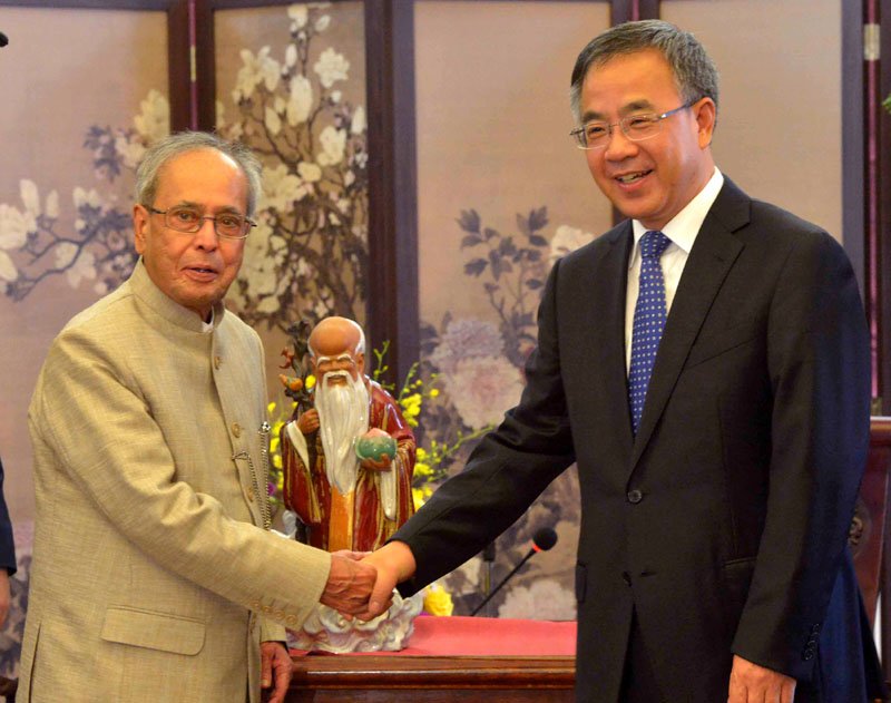 The President, Shri Pranab Mukherjee meeting the Party Secretary of Guangdong, ..