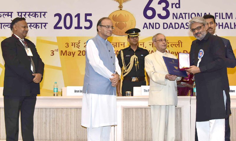 The President, Shri Pranab Mukherjee presenting the Swarn Kamal Award to the..