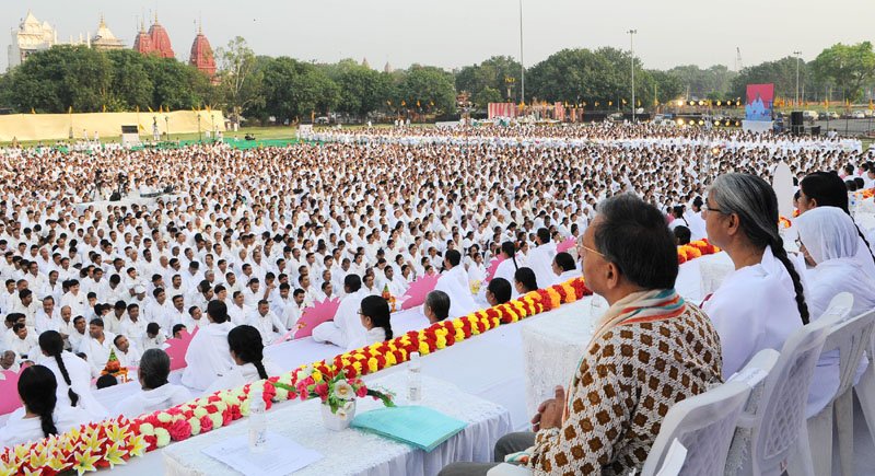 A view of the grand yoga assembly for Health & Harmony, organised by Brahma Kumaris, …
