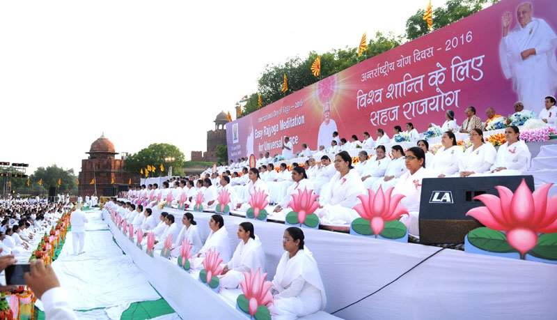 A view of the grand yoga assembly for Health & Harmony, organised by Brahma..