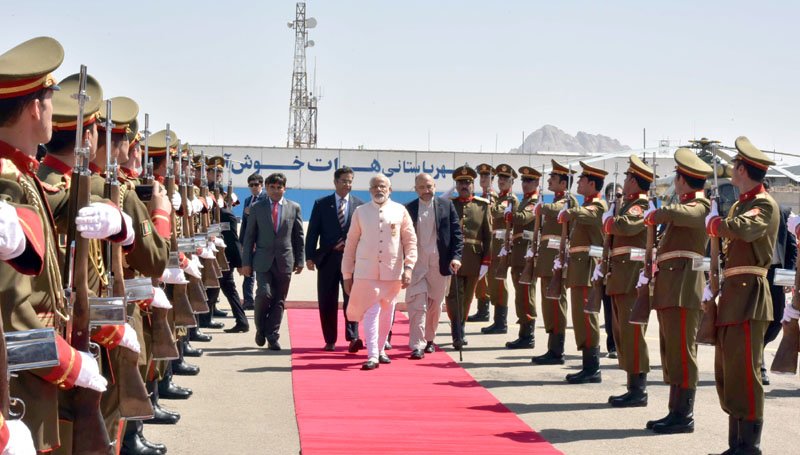 The Prime Minister, Shri Narendra Modi departing from Herat (Afghanistan) for Doha (Qatar)