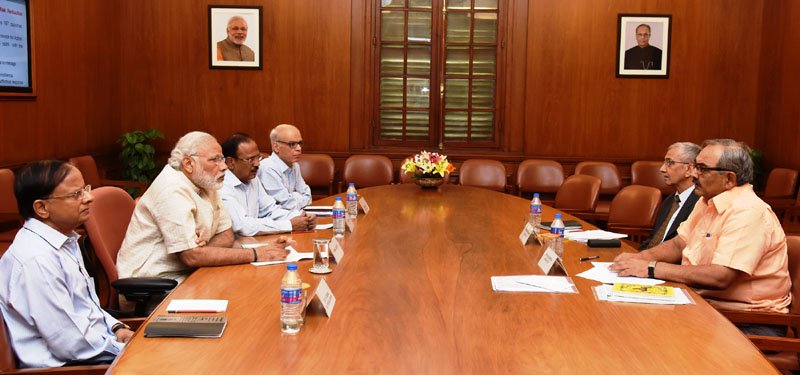 The Prime Minister, Shri Narendra Modi chairing a meeting to review the status of NATGRID, in New Delhi