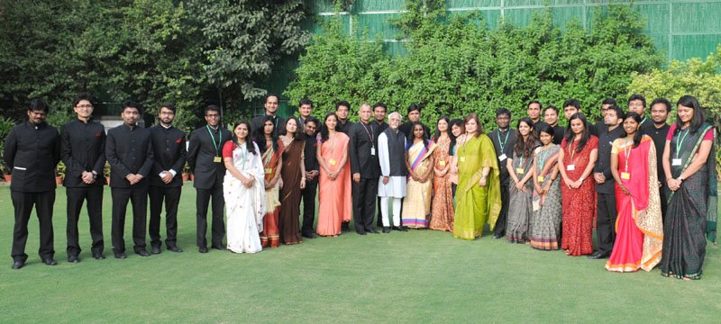 The Vice President, Shri M. Hamid Ansari with the Officer Trainees of the Indian Foreign Service – 2015 Batch, in New Delhi