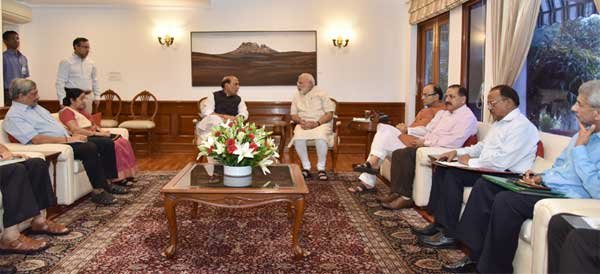 PM MODI CHAIRS A HIGH LEVEL MEET TO REVIEW LAW AND ORDER SITUATION IN J&K