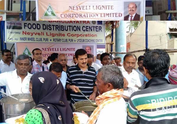 NLC INITIATES CSR ACTIVITY DISTRIBUTES FREE FOOD AND WATER TO PILGRIMS OF HOLY RATH YATRA AT PURI