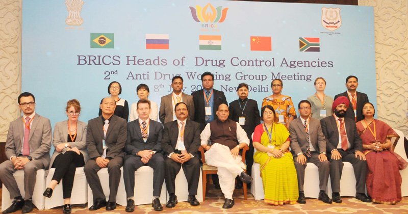 The Union Home Minister, Shri Rajnath Singh in a group photograph at the inauguration ..