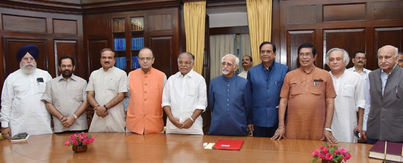 The Vice President and Chairman, Rajya Sabha, Shri M. Hamid Ansari with the ..