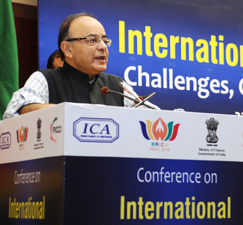 The Union Minister for Finance and Corporate Affairs, Shri Arun Jaitley delivering..
