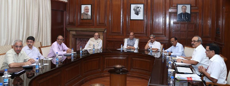 The Union Home Minister, Shri Rajnath Singh chairing a meeting to..