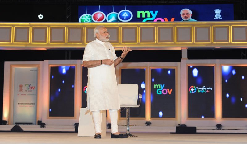 The Prime Minister, Shri Narendra Modi at the 2nd Year Anniversary celebrations of MyGov, in New Delhi