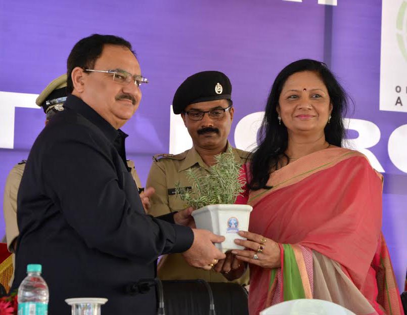 The Union Minister for Health & Family Welfare, Shri J.P. Nadda receiving ..