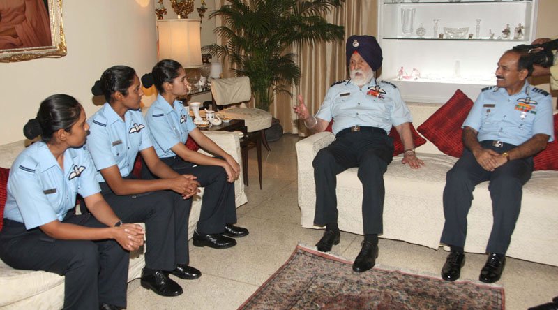 The Marshal of the Indian Air Force (MIAF) Arjan Singh along with the..