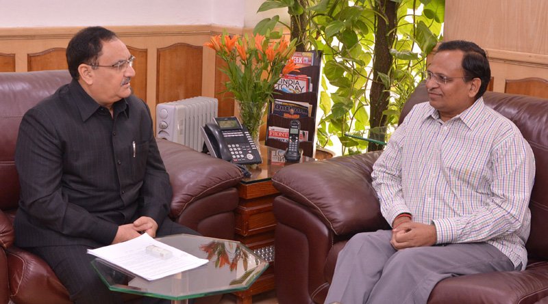 The Health Minister of Delhi, Shri Satyendar Jain calls on the Union Minister for Health ..