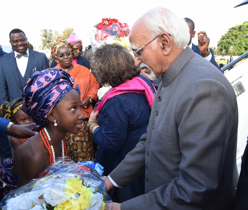 The Vice President, Shri M. Hamid Ansari and Smt. Salma Ansari being..