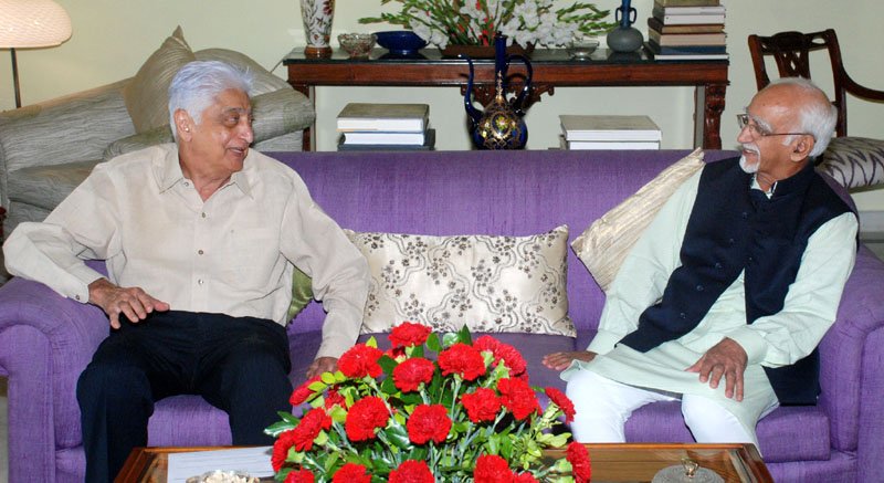 The Chairman of Wipro Limited, Shri Azim Premji calling on the Vice President, Shri M. Hamid Ansari, in New Delhi