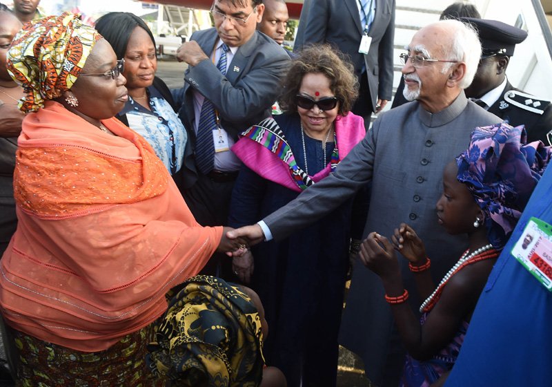 The Vice President, Shri M. Hamid Ansari and Smt. Salma Ansari being..