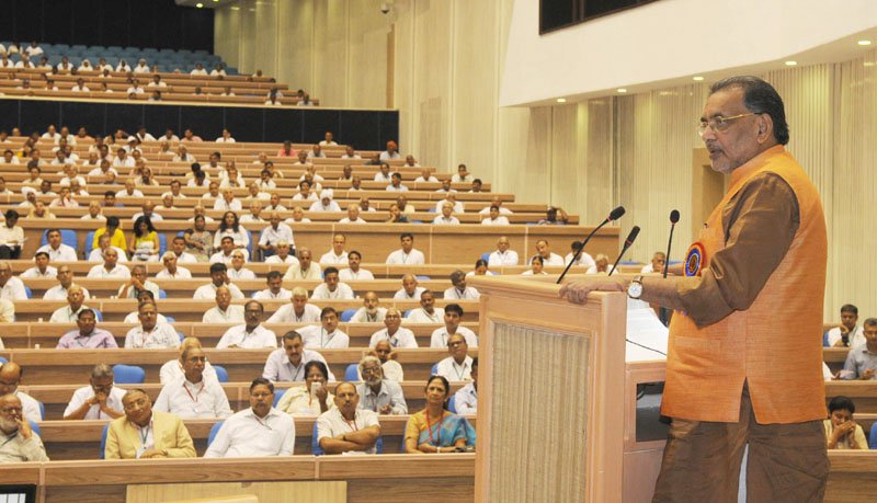 The Union Minister for Agriculture and Farmers Welfare, Shri Radha Mohan Singh addressing at the inauguration of the workshop on “Ensuring Farmers Welfare through Traditional Organic Farming”, in New Delhi