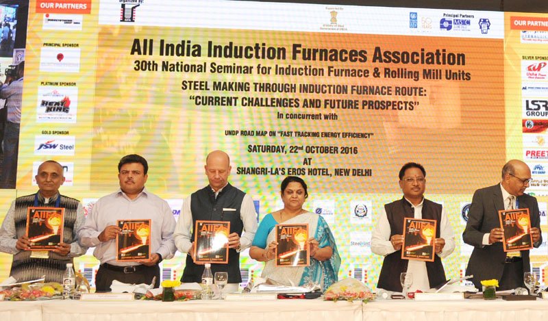 The Minister of State for Steel, Shri Vishnu Deo Sai releasing the handbook…